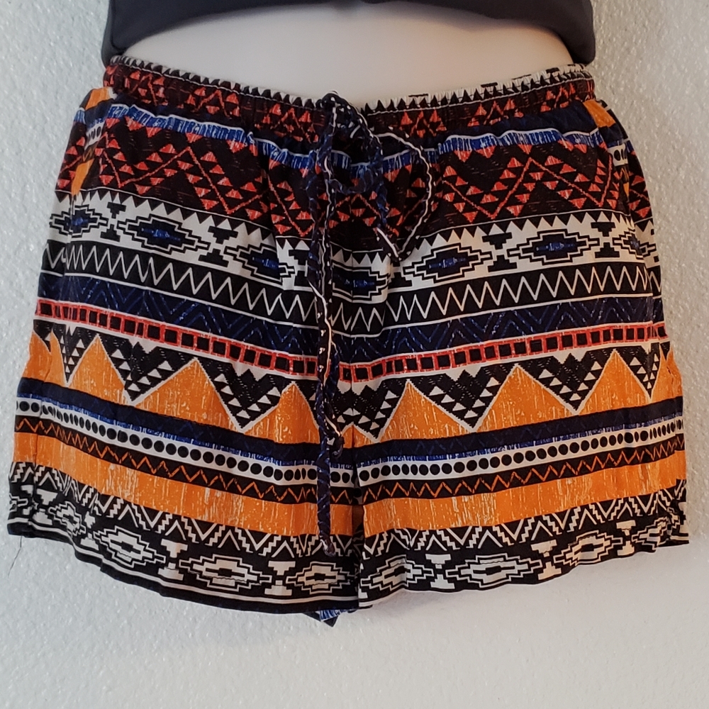 No Boundaries Aztec Like Print Shorts